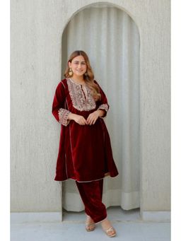 Sheetal Batra - Nisreen - Silk Velvet Short Kalidaar Chauga With Salwar