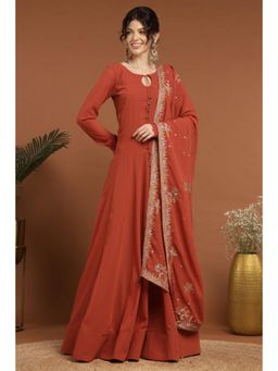 RIRASA - Achala Red Anarkali Kurta With Pant And Dupatta