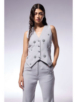 CILVR - Grey Cosmos Ash Waistcoat Top