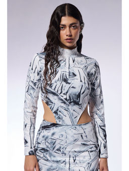 CILVR - Black Crushed Paper Illusion Bodysuit