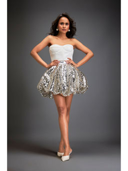 Deepika Arora - Womens Self Design White Skirt