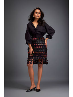 Deepika Arora - Womens Self Design Orange Skirt