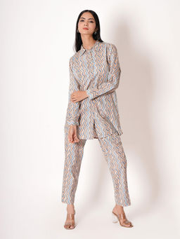 Kameez - Multi-Color Printed Cotton Co-Ord (Set of 2)