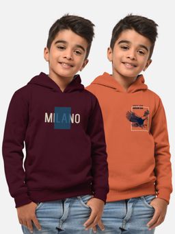 HELLCAT - Trendy Printed Multi-Colour Full Sleeve Hoodies For Boys (Pack of 2)