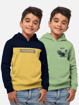 HELLCAT - Trendy Printed Multi-Colour Full Sleeve Hoodies For Boys (Pack of 2)