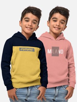HELLCAT - Trendy Printed Multi-Colour Full Sleeve Hoodies For Boys (Pack of 2)