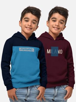 HELLCAT - Trendy Printed Multi-Colour Full Sleeve Hoodies For Boys (Pack of 2)