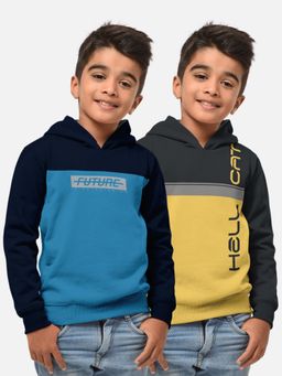 HELLCAT - Trendy Printed Multi-Colour Full Sleeve Hoodies For Boys (Pack of 2)