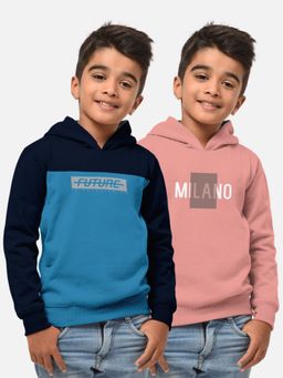 HELLCAT - Trendy Printed Multi-Colour Full Sleeve Hoodies For Boys (Pack of 2)