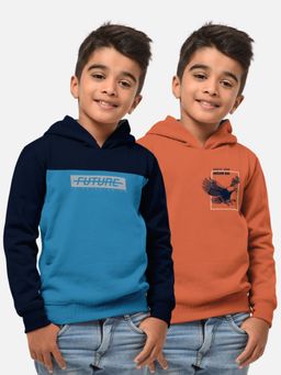 HELLCAT - Trendy Printed Multi-Colour Full Sleeve Hoodies For Boys (Pack of 2)