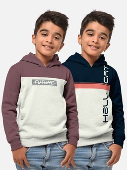 HELLCAT - Trendy Printed Multi-Colour Full Sleeve Hoodies For Boys (Pack of 2)