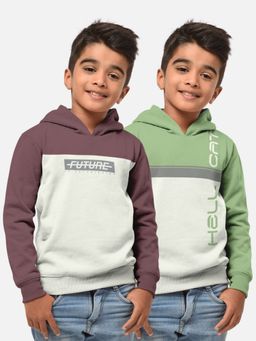 HELLCAT - Trendy Printed Multi-Colour Full Sleeve Hoodies For Boys (Pack of 2)