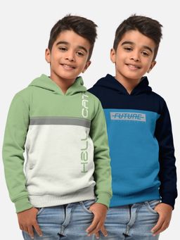 HELLCAT - Trendy Printed Multi-Colour Full Sleeve Hoodies For Boys (Pack of 2)