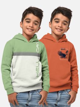 HELLCAT - Trendy Printed Multi-Colour Full Sleeve Hoodies For Boys (Pack of 2)