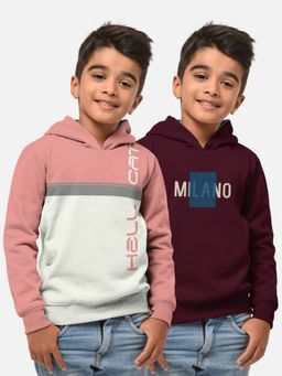 HELLCAT - Trendy Printed Multi-Colour Full Sleeve Hoodies For Boys (Pack of 2)