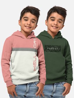HELLCAT - Trendy Printed Multi-Colour Full Sleeve Hoodies For Boys (Pack of 2)