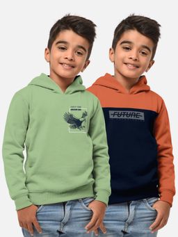 HELLCAT - Trendy Printed Multi-Colour Full Sleeve Hoodies For Boys (Pack of 2)
