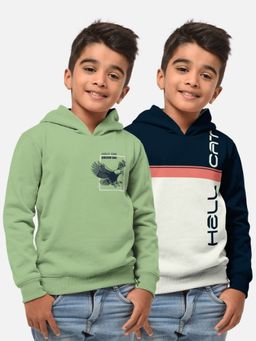 HELLCAT - Trendy Printed Multi-Colour Full Sleeve Hoodies For Boys (Pack of 2)