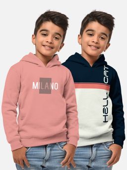 HELLCAT - Trendy Printed Multi-Colour Full Sleeve Hoodies For Boys (Pack of 2)