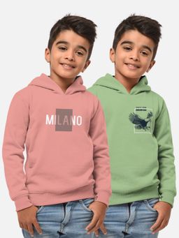 HELLCAT - Trendy Printed Multi-Colour Full Sleeve Hoodies For Boys (Pack of 2)