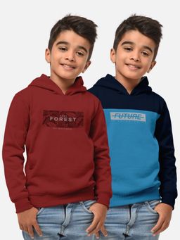 HELLCAT - Trendy Printed Multi-Colour Full Sleeve Hoodies For Boys (Pack of 2)
