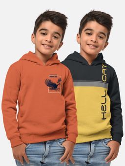 HELLCAT - Trendy Printed Multi-Colour Full Sleeve Hoodies For Boys (Pack of 2)