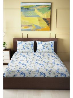 Happy Hues - Tussah King Size Bed Sheet With 2 Cushion Covers 100% Cotton 180 Tc