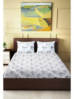 Happy Hues - Amara King Size Bed Sheet With 2 Cushion Covers 100% Cotton 210 Tc