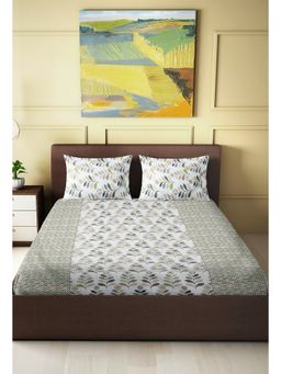 Happy Hues - Amara King Size Bed Sheet With 2 Cushion Covers 100% Cotton 210 Tc