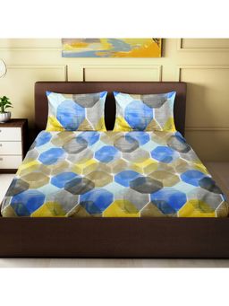 Happy Hues - Twilight King Size Bed Sheet With 2 Cushion Covers 100% Cotton 250 Tc