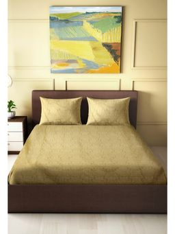 Happy Hues - Amara King Size Bed Sheet With 2 Cushion Covers 100% Cotton 210 Tc