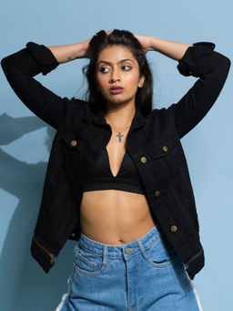 FREAKINS - Distressed Jacket with Detchable Zipper