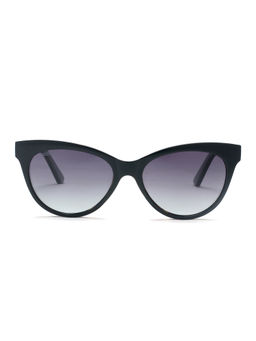 Scott Sunglasses - Grey Lens Cat Eye UV Protected Sunglass Full Rim Black Frame With UV Protection