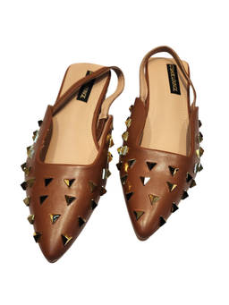 D'Shoe Lounge - Studded Pointed Toe Slingback Flats