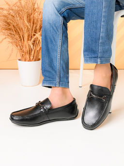 Pelle Albero - Black Leather Casual Loafers