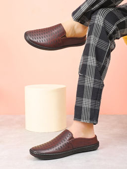 Pelle Albero - Men Bordo Colour Leather Casual Mules