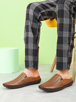 Pelle Albero - Men Tan Colour Leather Casual Mules
