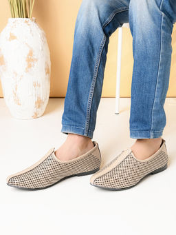 Pelle Albero - Beige Leather Casual Mojari