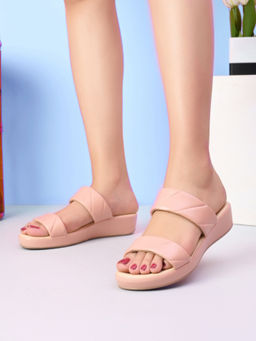 Pelle Albero - Women Peach Colour Flat MaxComfort Sandals