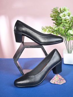 Pelle Albero - Pointed Toe Leather Block Heels Pumps
