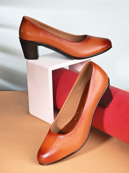 Pelle Albero - Leather Block Heel Pumps