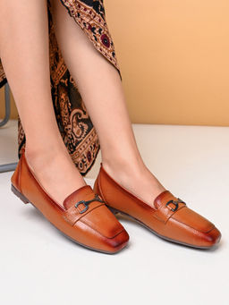 Pelle Albero - Women Tan Leather Loafers