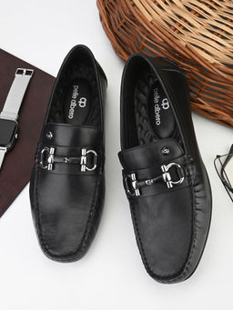 Pelle Albero - Men'S Black Slip On Casual Loafer