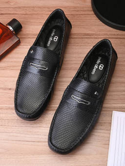 Pelle Albero - Men'S Black Slip On Casual Loafer