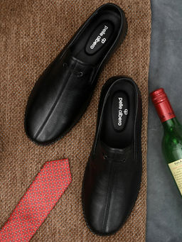 Pelle Albero - Black Casual Slip-On Shoes