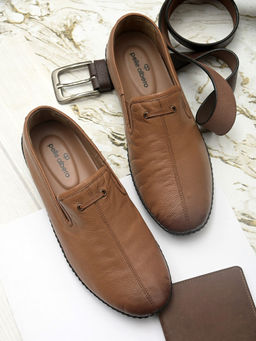 Pelle Albero - Tan Casual Slip-On Shoes
