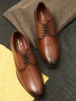 Pelle Albero - Men Brown Cognac Formal Derbys Shoes