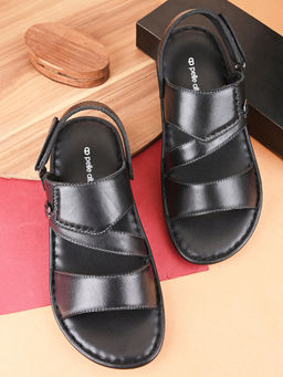 Pelle Albero - Black Leather Sandals for Men
