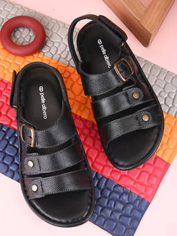 Pelle Albero - Men Black Leather Sandals