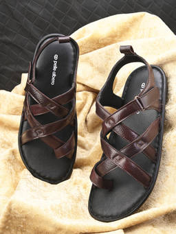 Pelle Albero - Men Burgundy Leather Sandals